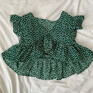 SHEIN green floral top